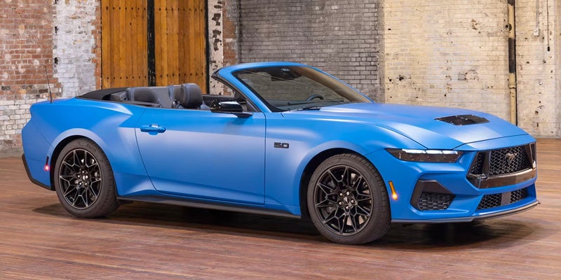 Blue 2025 Ford Mustang Convertible